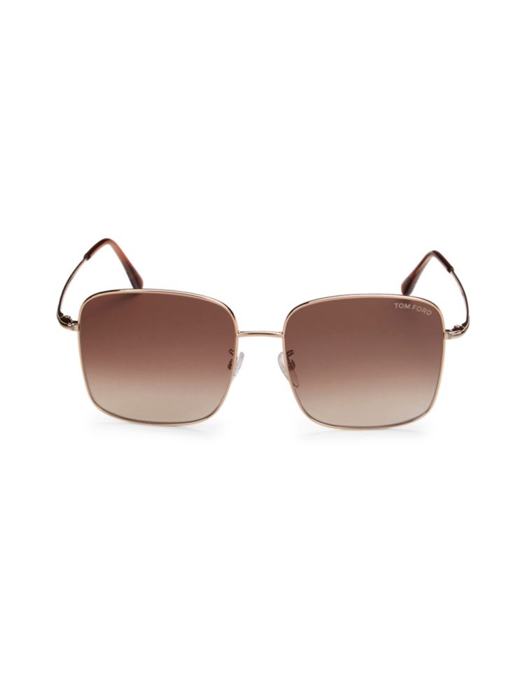 Квадратные солнцезащитные очки 59MM Tom Ford, цвет Shiny Brown