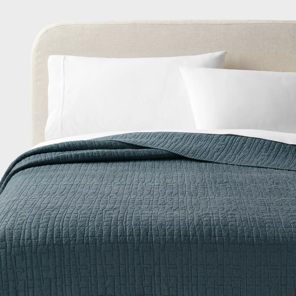 

King TENCEL Quilt Белый - Порог Threshold, цвет Slate Blue