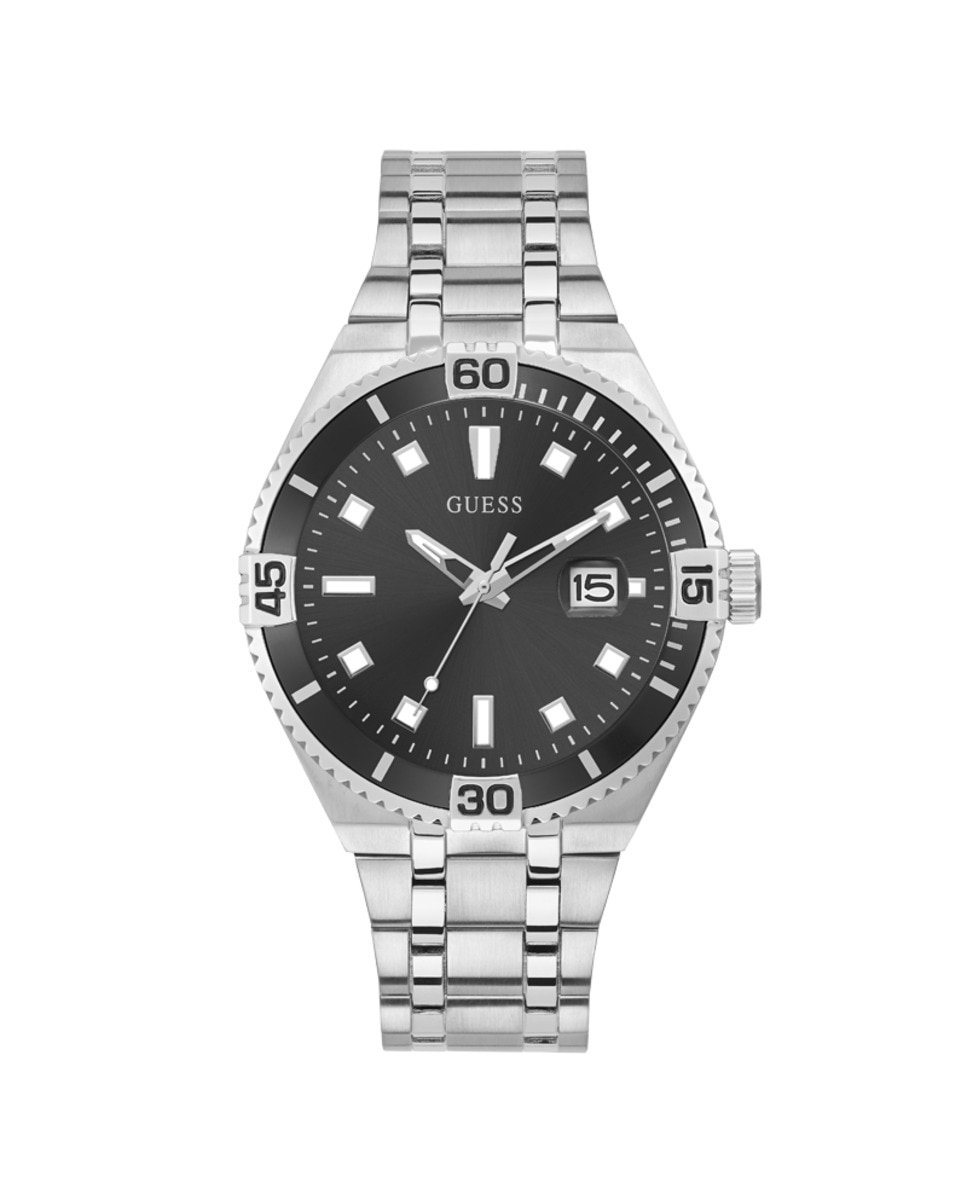 Мужские часы Premier GW0330G1 со стальным и серебряным ремешком Guess, серебро цена и фото