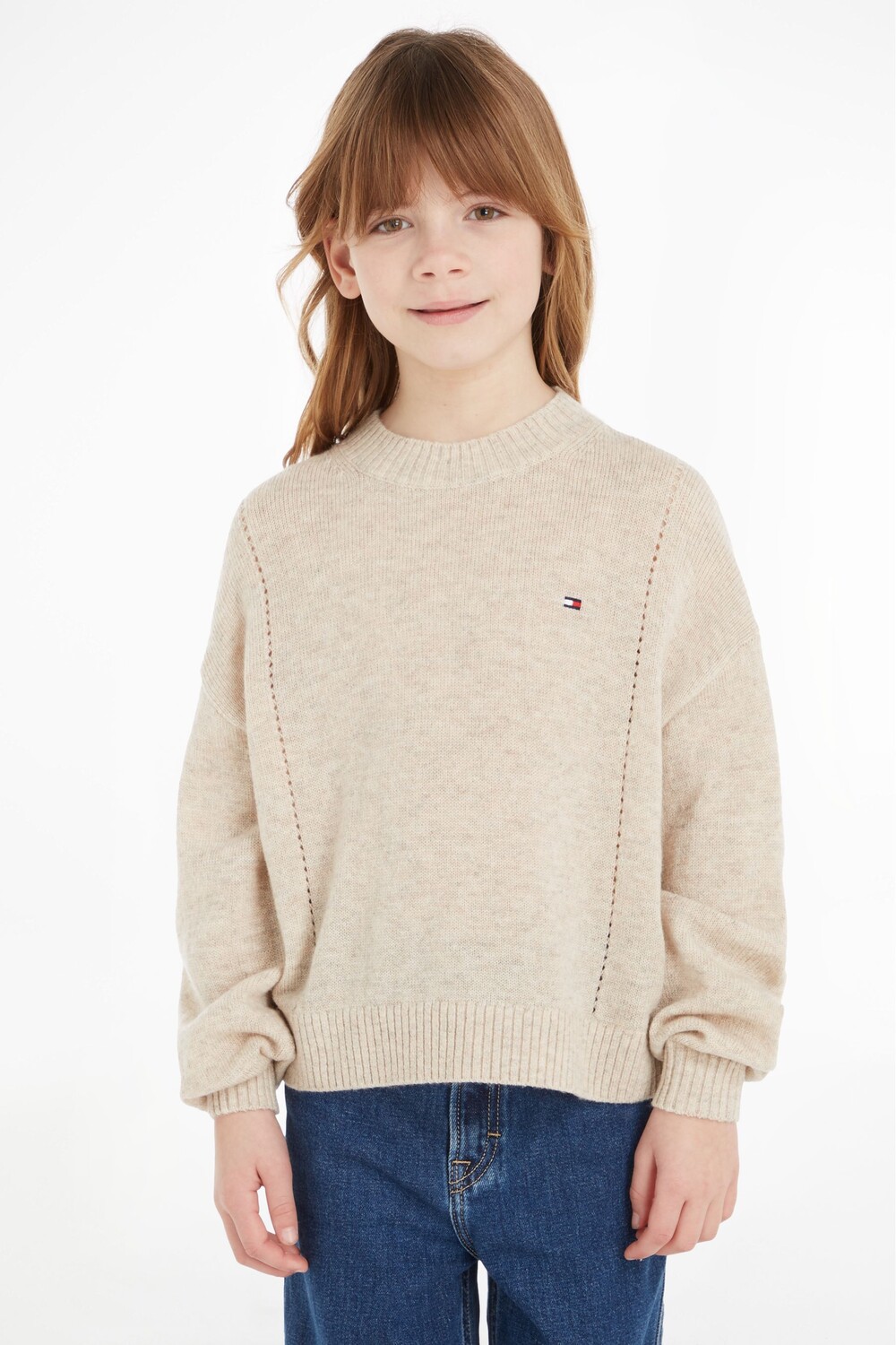 

Незаменимый детский свитер из мягкой шерсти Tommy Hilfiger, бежевый