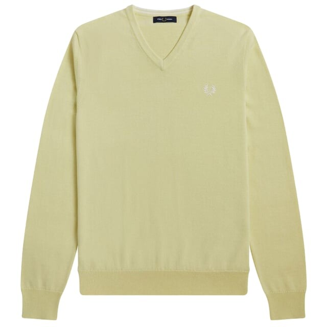 

Восковой свитер с V-образным вырезом Fred Perry, желтый