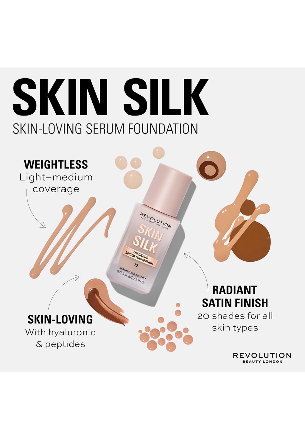 Тональный крем Revolution Skin Silk Serum Foundation Makeup Revolution,  цвет f18 – заказать с доставкой из-за рубежа через онлайн-сервис  «CDEK.Shopping»