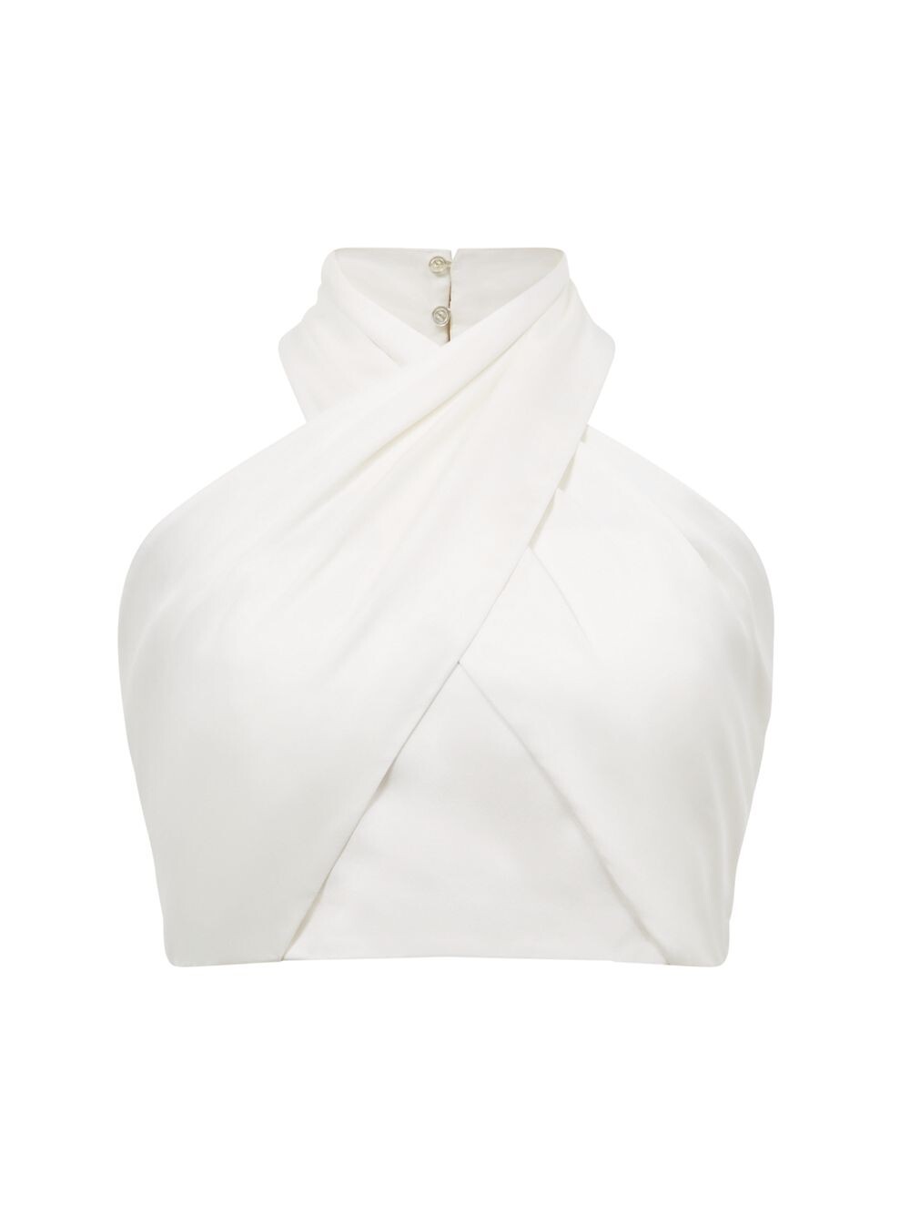 

Атласный укороченный топ Lyra с лямкой на шее Reiss, белый