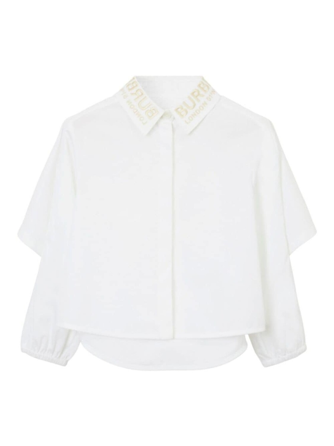

Burberry Kids поплиновая рубашка с вышивкой, белый