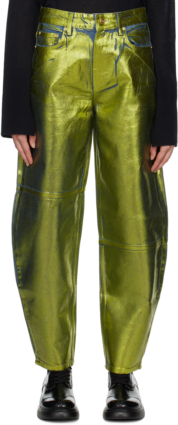 Зеленые джинсы Stary Ganni