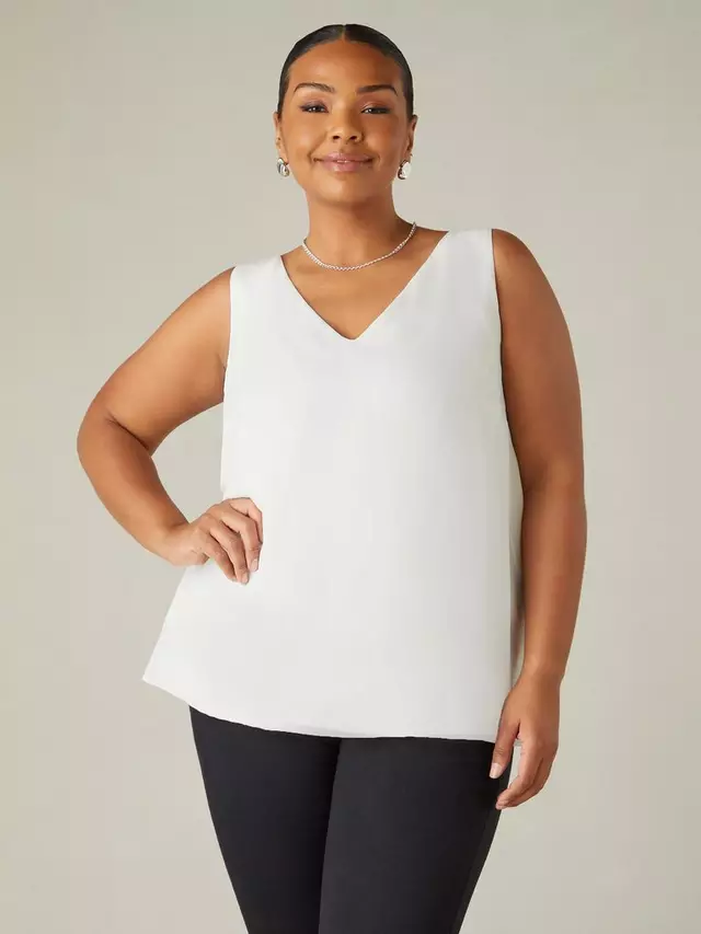 

Топ Live Unlimited Curve Chiffon Layered Swing Vest, белый