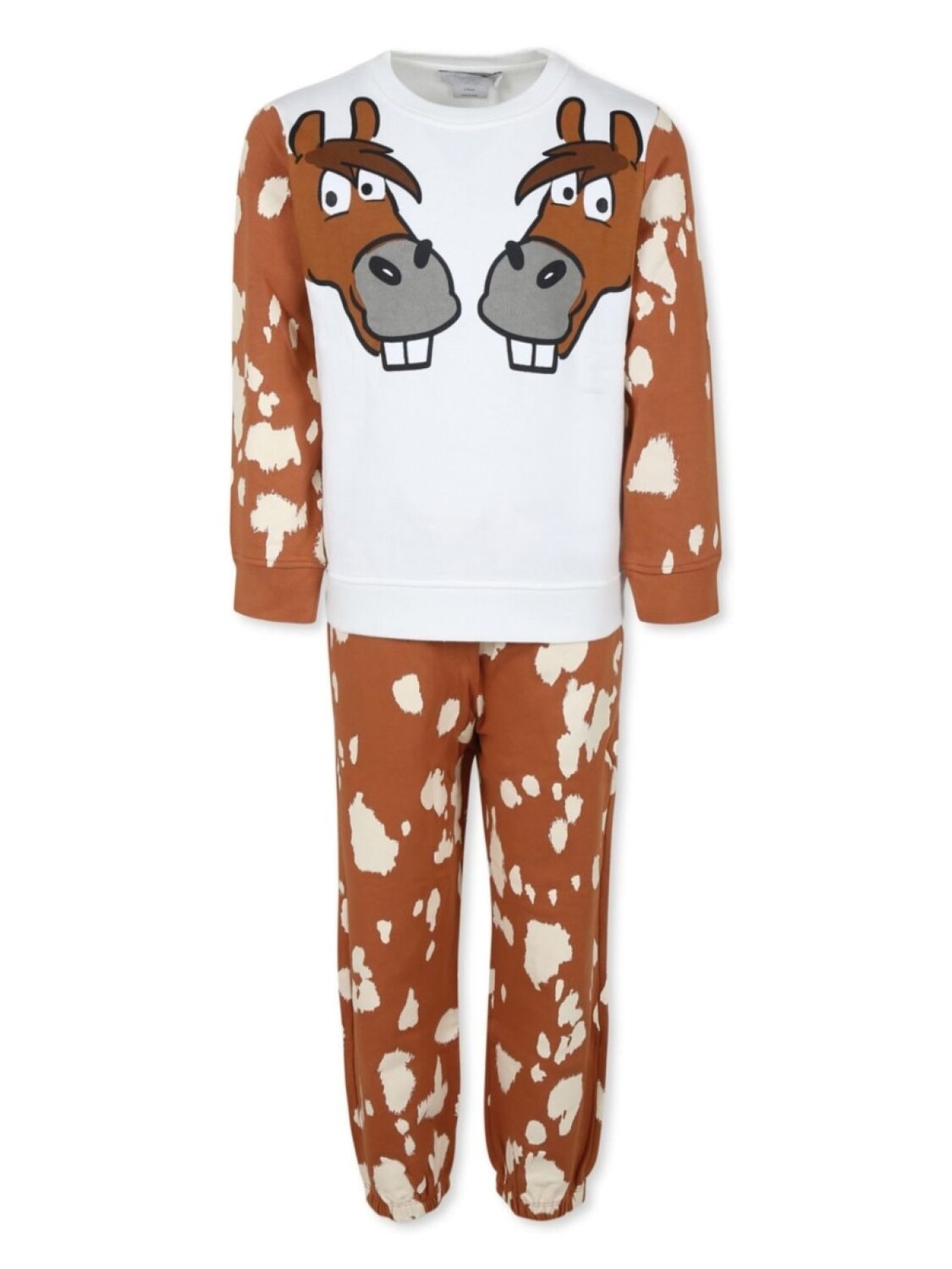

Спортивный костюм Stella McCartney Kids с принтом лошади, коричневый