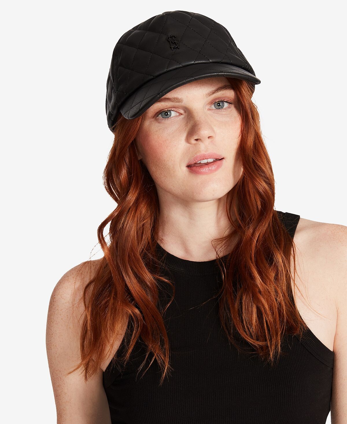 

Женская стеганая бейсболка Brita из искусственной кожи Steve Madden, черный