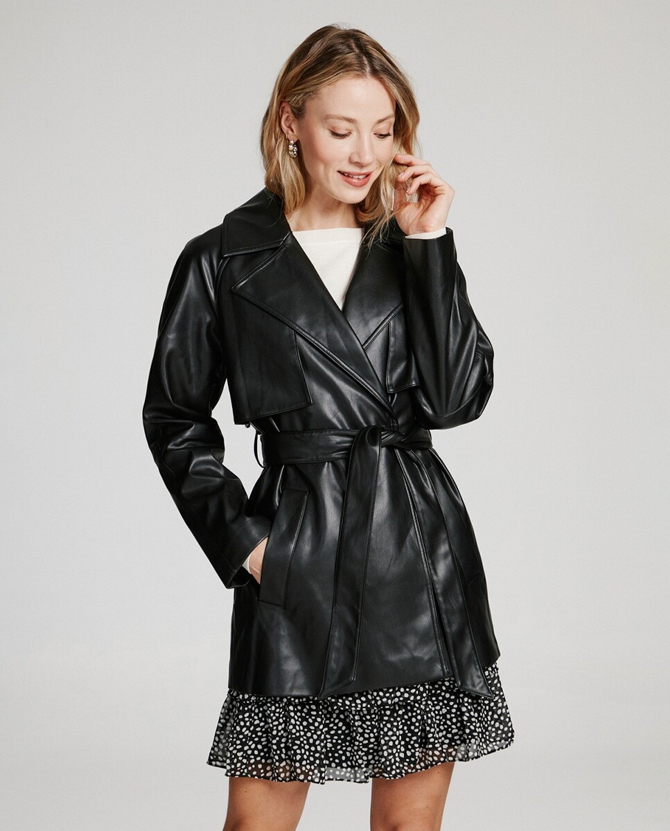 

Женская куртка из искусственной кожи с поясом Vero Moda, черный