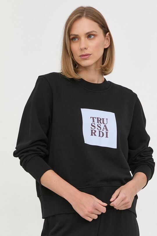

Хлопковая толстовка Trussardi, черный