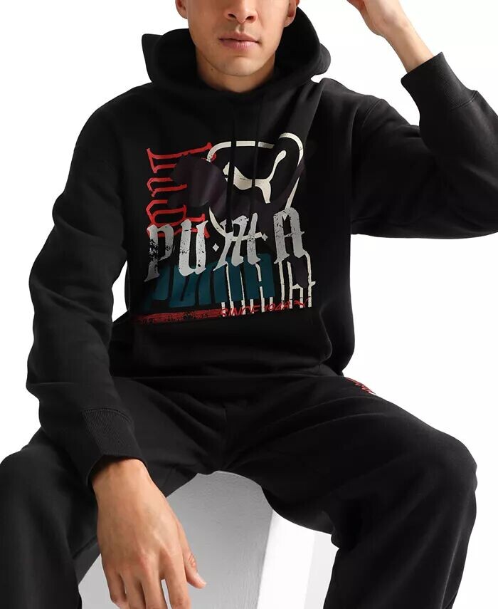 

Мужская классическая толстовка с рисунком Play Loud Puma, черный