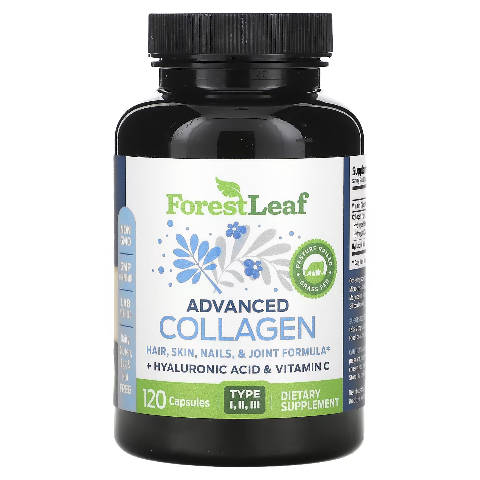 Пищевая добавка Forest Leaf Advanced Collagen, 120 капсул фитофангер для истончения волос и ногтей пищевая добавка 120 таблеток phyto