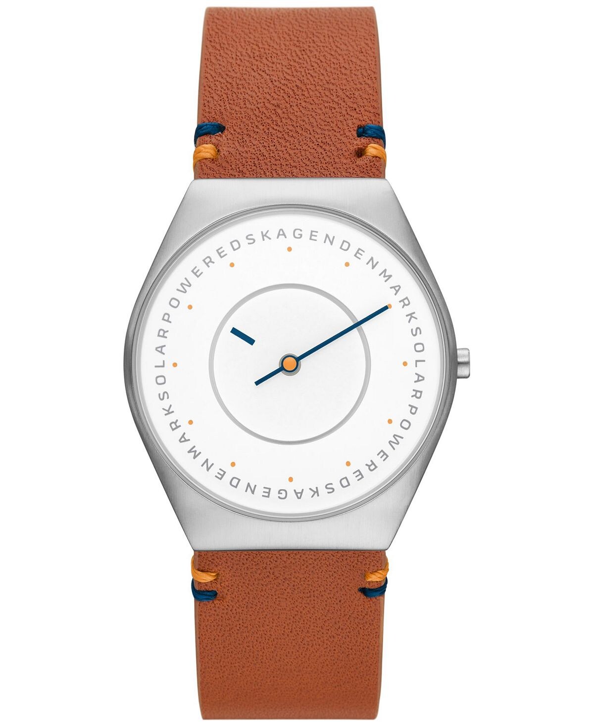 

Мужские часы Grenen Solar Halo коричневые кожаные, 37 мм Skagen