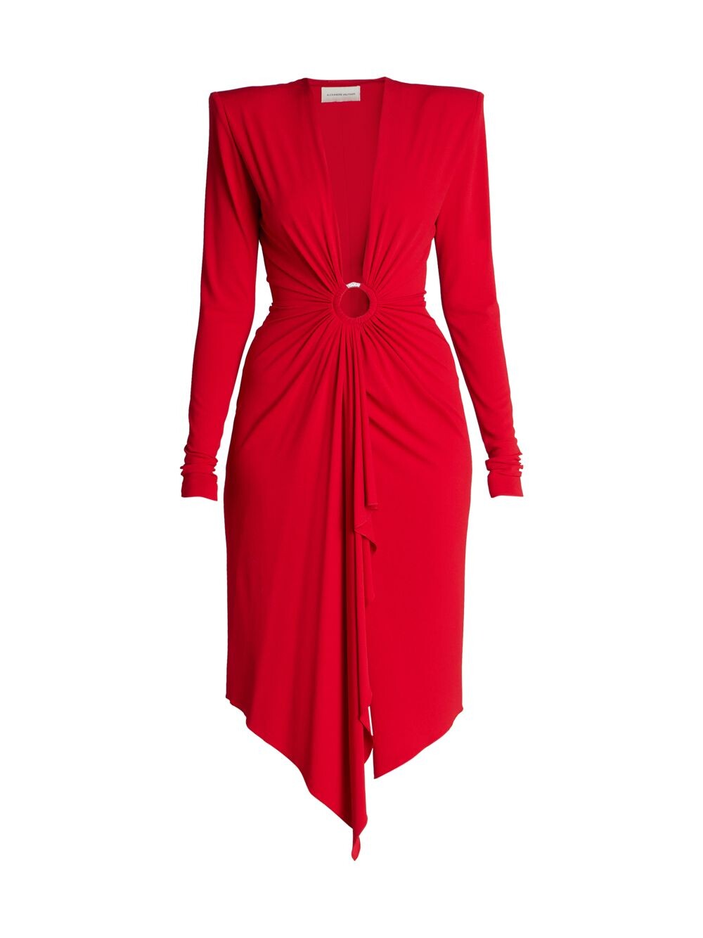 

Платье длиной до колена из джерси со стразами Alexandre Vauthier, красный