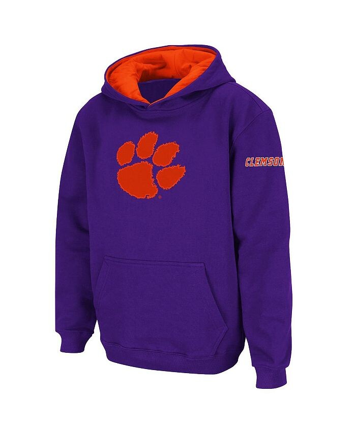 Фиолетовый пуловер с большим логотипом Big Boys Clemson Tigers, толстовка с капюшоном Stadium Athletic, фиолетовый