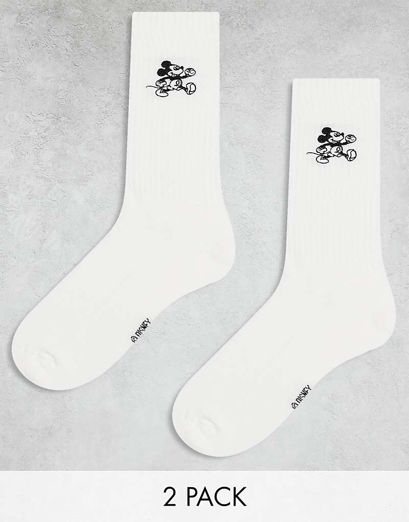

Набор из 2 пар белых носков с вышивкой Disney Mickey Mouse ASOS DESIGN