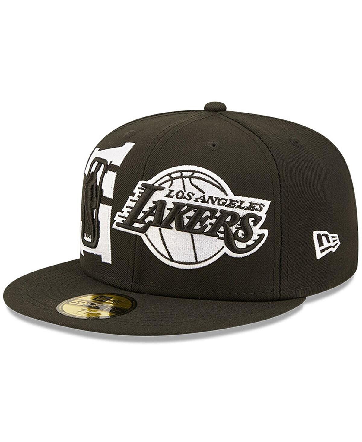 

Мужская черно-белая облегающая кепка Los Angeles Lakers NBA Draft 59FIFTY 2022 New Era