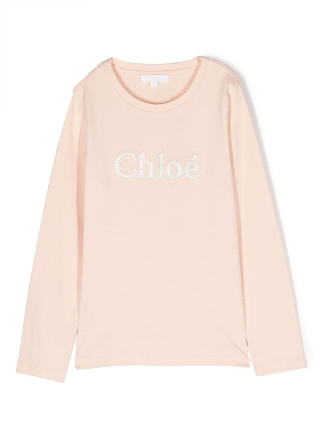 

Chloé Kids футболка из органического хлопка с вышитым логотипом, нейтральный цвет