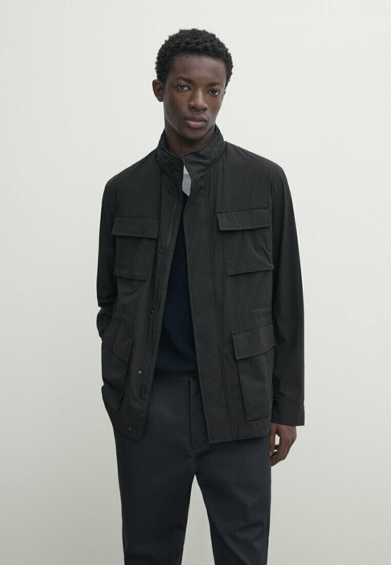 

Переходная куртка Massimo Dutti, темно-синий меланж