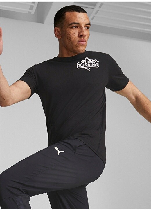 

Черная мужская футболка с круглым вырезом Puma, Черный