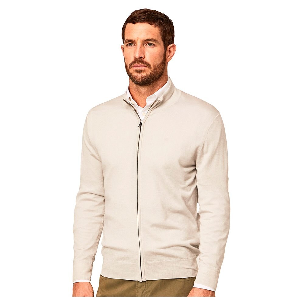 

Свитер Hackett Garment Merino Silk Full Zip, бежевый