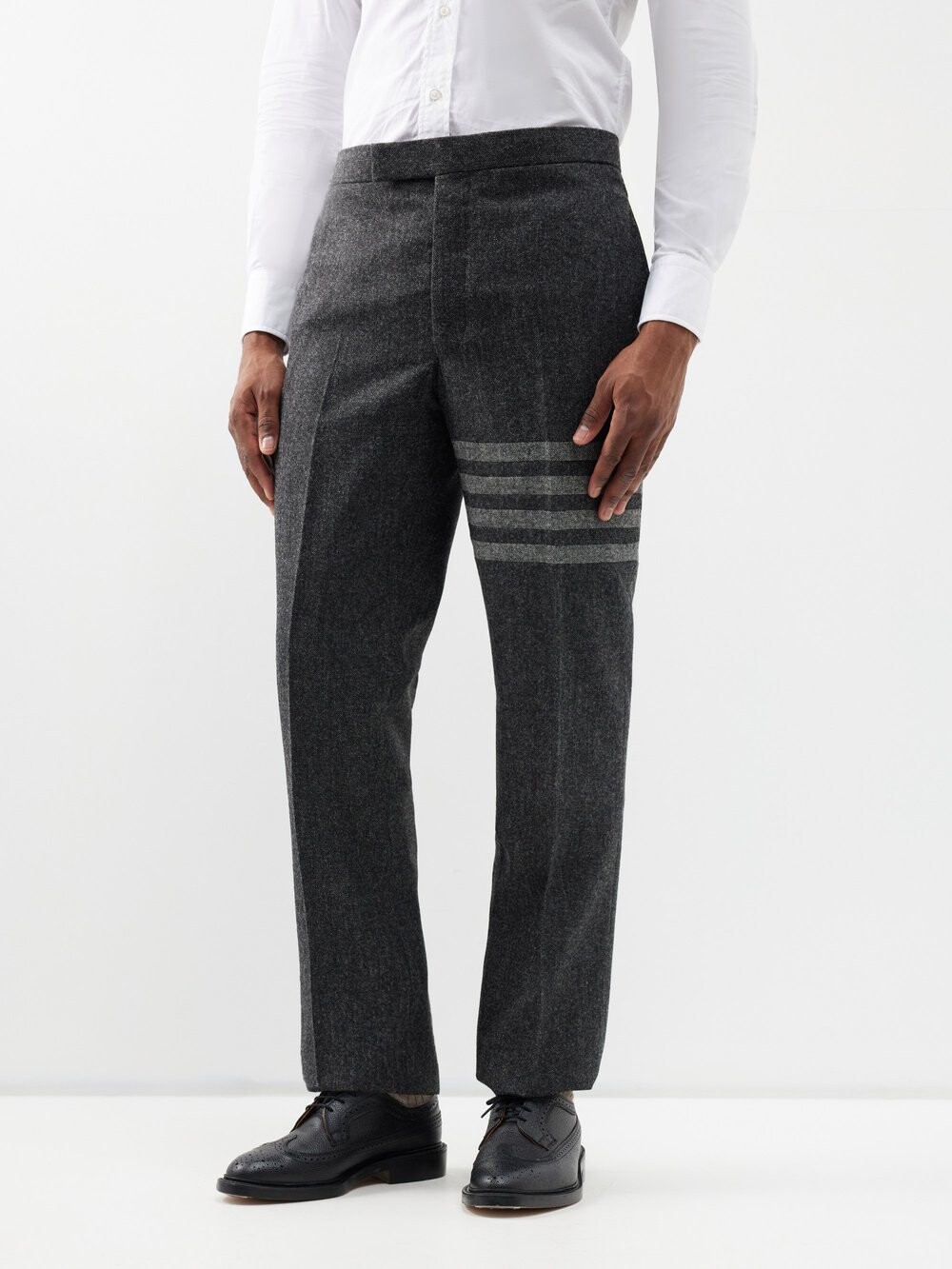 

Строгие брюки из шерсти с четырьмя перекладинами Thom Browne, серый