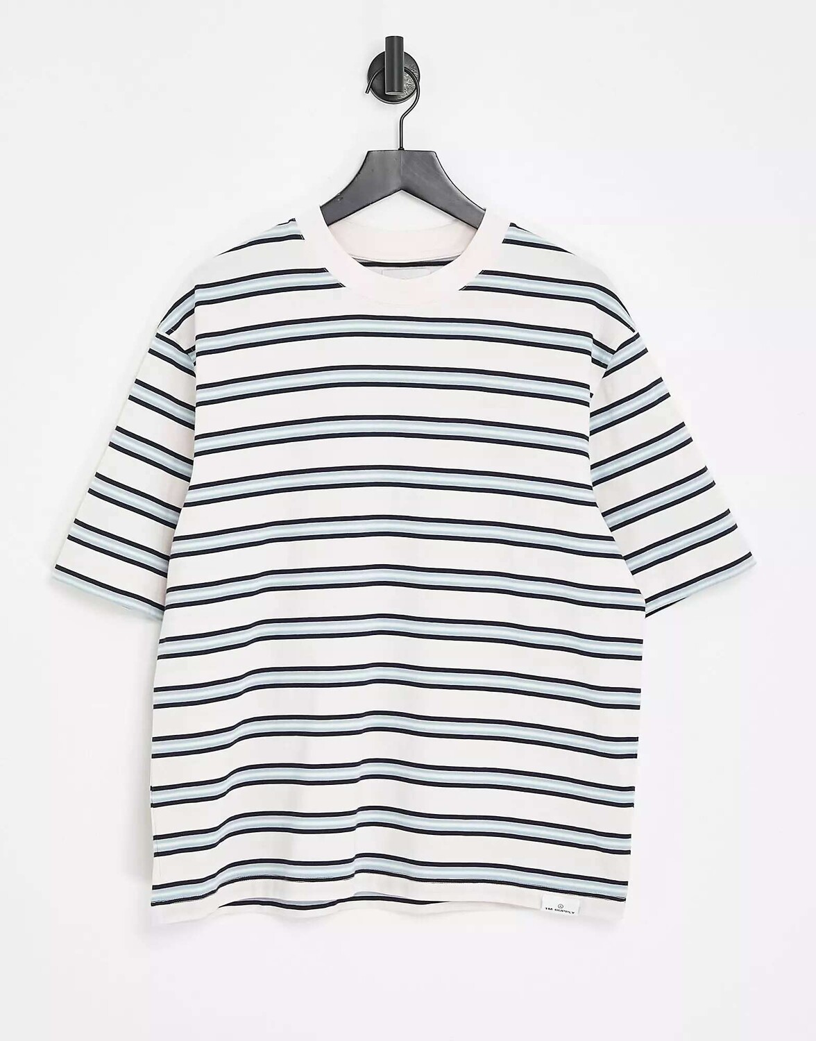 

Оверсайз-футболка Topman в розово-серую полоску, Розовый