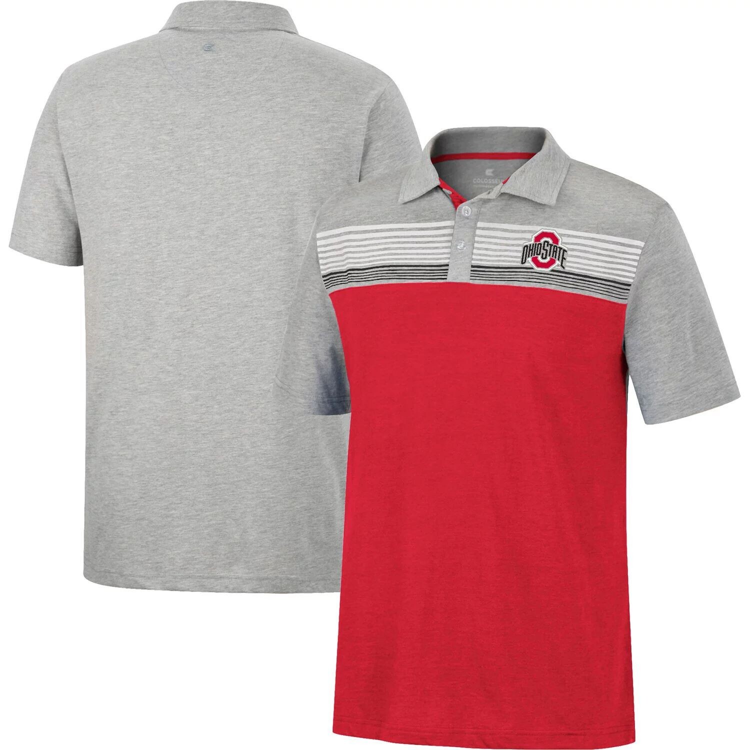 

Мужская рубашка-поло Colosseum Scarlet/Heared Grey Ohio State Buckeyes Caddy