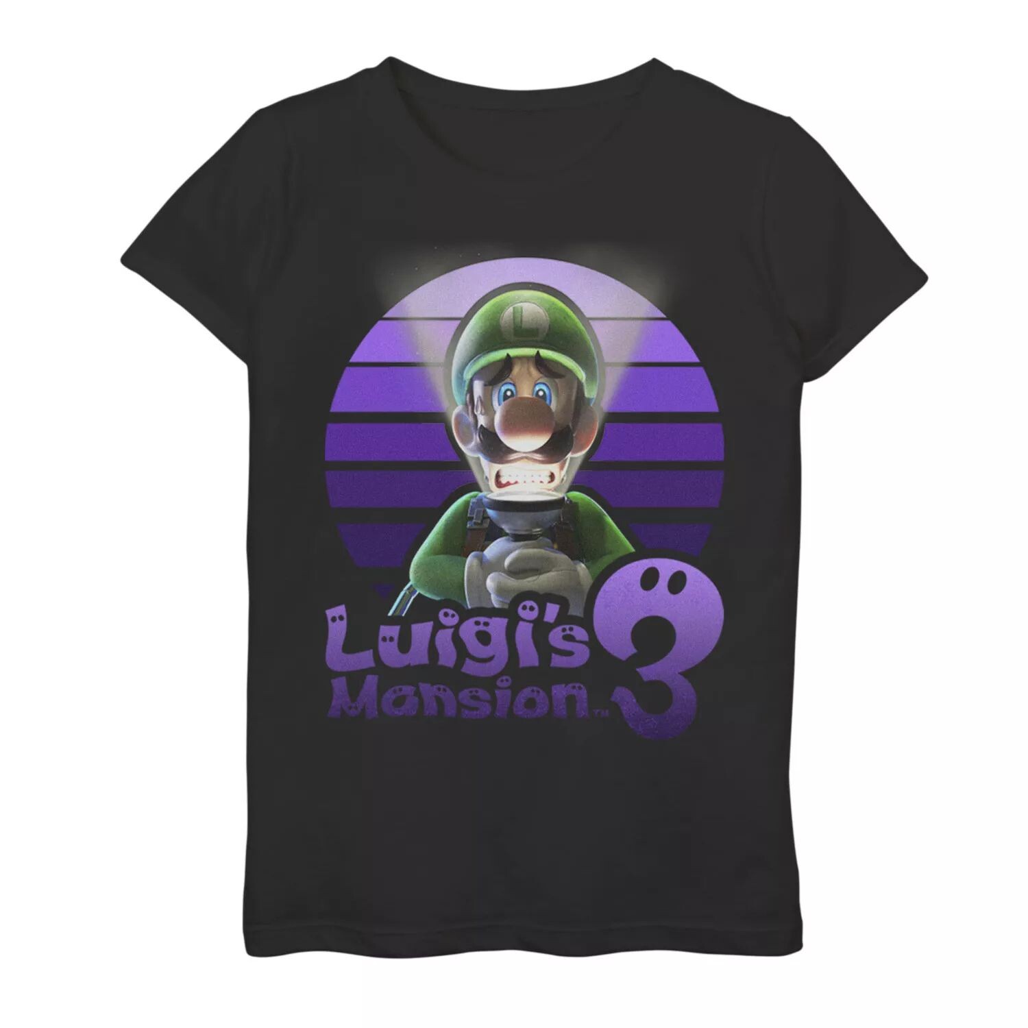

Фиолетовая футболка Luigi's Mansion 3 Luigi's Mansion 3 для девочек 7–16 лет с рисунком портрета Luigi Licensed Character