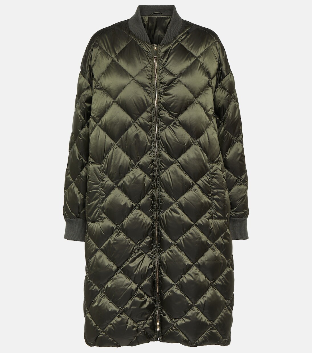 

Стеганое пуховик trebi Max Mara, зеленый