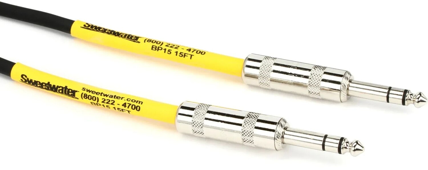 

Сбалансированный патч-кабель Pro Co BP-15 Excellines — штекер TRS 1/4 дюйма на штекер TRS 1/4 дюйма — 15 футов