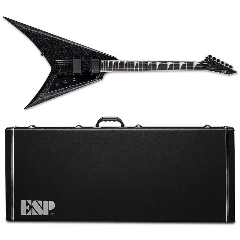 Электрогитара ESP LTD Kirk Hammett KH-V Black Sparkle Electric Guitar + Hard Case - BRAND NEW
