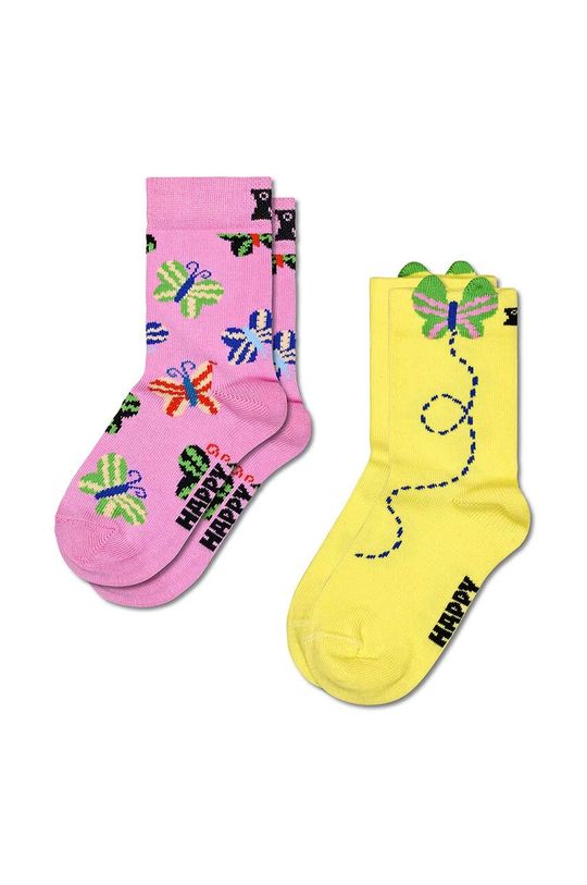 Happy Socks Детские носки Kids Butterfly Socks 2 шт., желтый