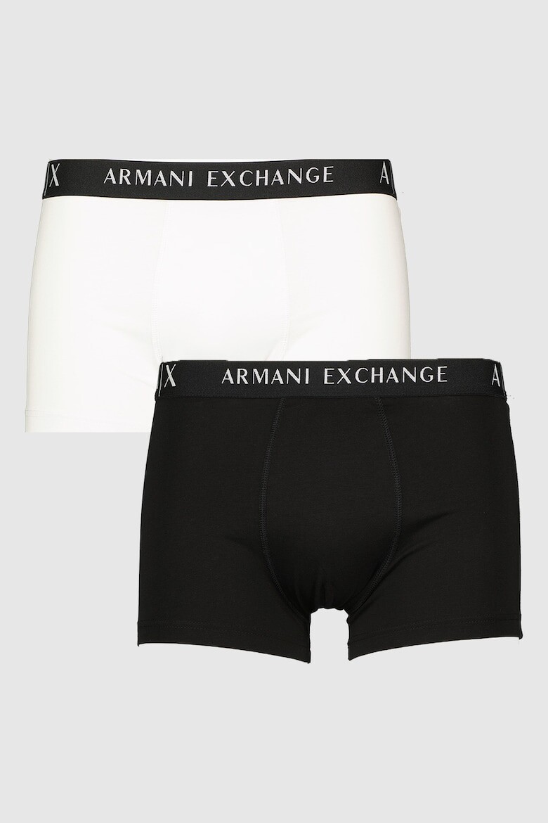 

Боксеры с логотипом на поясе - 2 пары Armani Exchange, черный