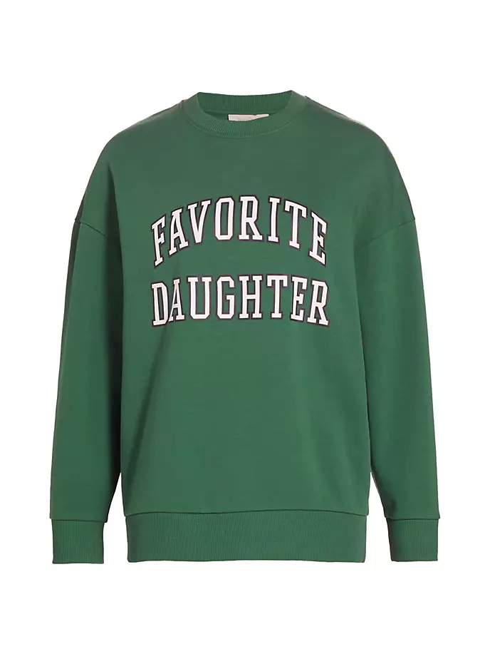 

Большая хлопковый толстовка с логотипом Collegiate Favorite Daughter, цвет evergreen