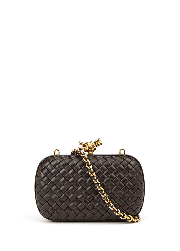 

Темно-коричневая женская кожаная сумка с узлом Bottega Veneta