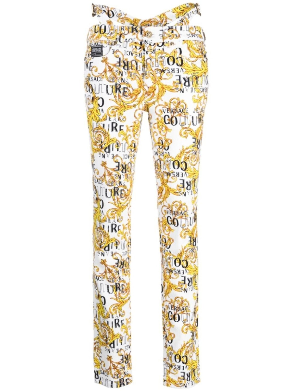 

Versace джинсы скинни с принтом Baroque, белый