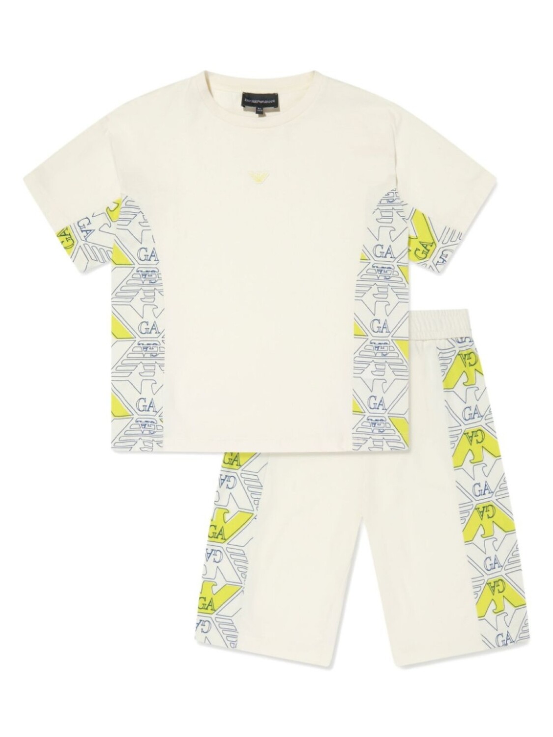 

Комплект из топа и шортов с логотипом Emporio Armani Kids, белый