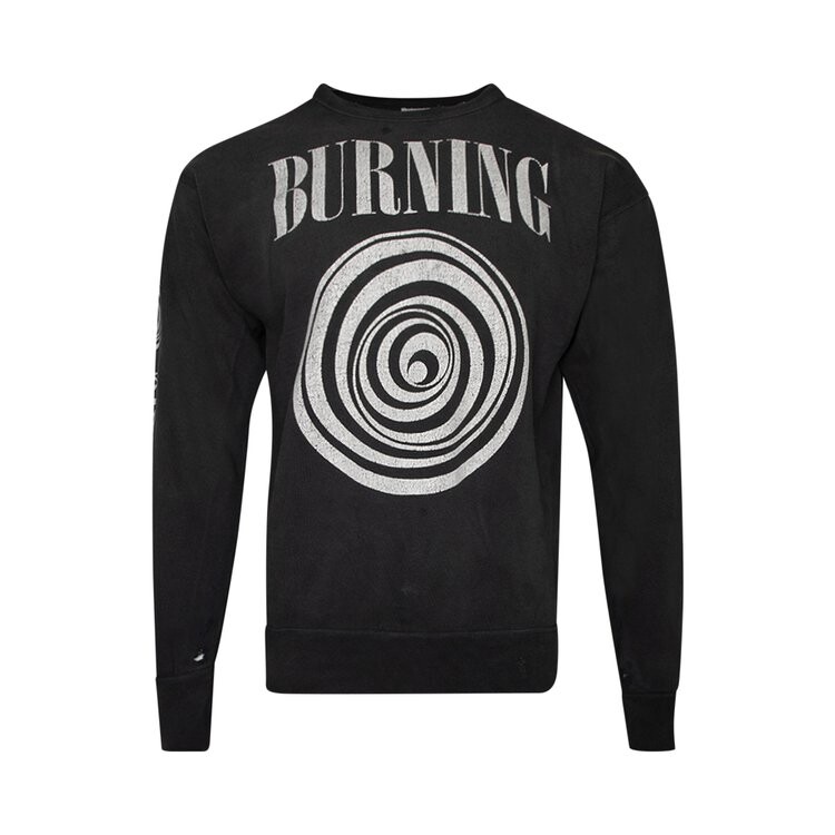 

Толстовка Saint Michael Burning Crewneck 'Black', черный