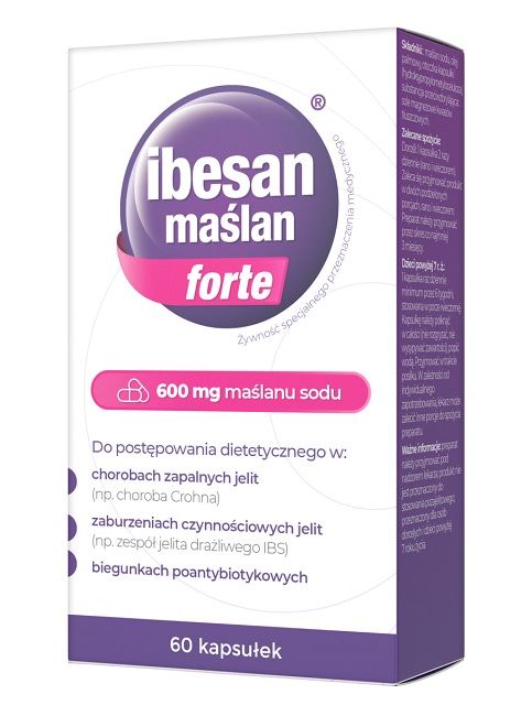 Препарат, поддерживающий функцию кишечника Ibesan Maślan Forte, 60 шт препарат поддерживающий функцию кишечника sfd maślan sodu 120 шт