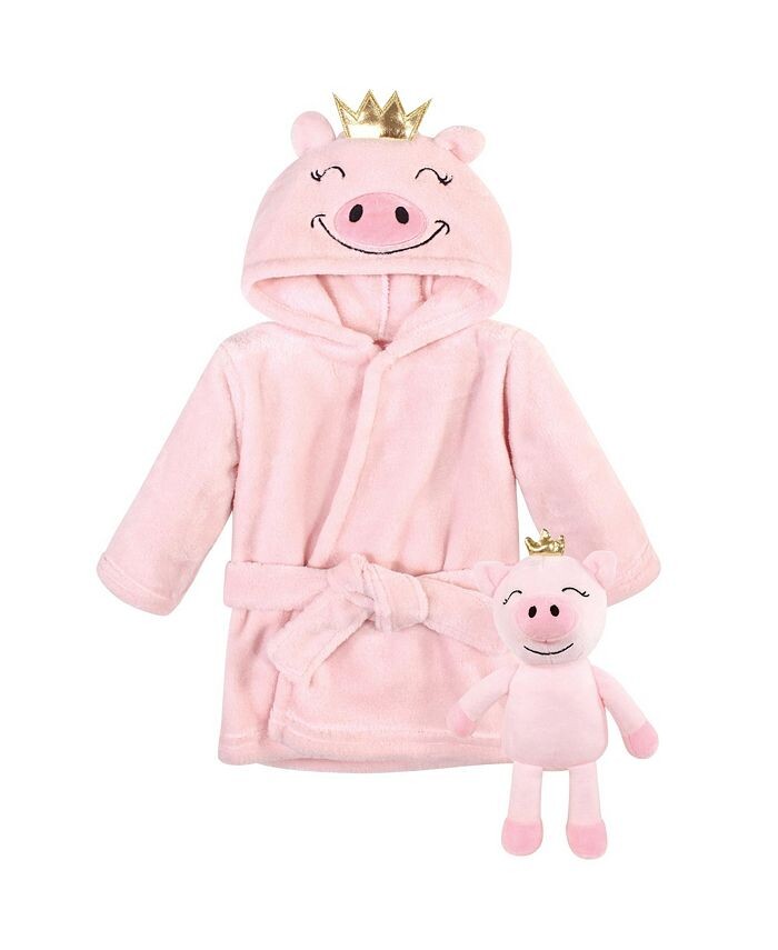 

Халат и набор игрушек для маленьких девочек, Свинья Hudson Baby, розовый