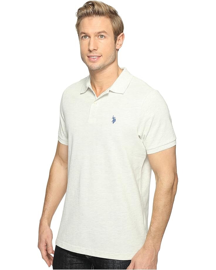 

Поло U.S. POLO ASSN. Solid Cotton Pique Polo with Small Pony, цвет Summer Oatmeal