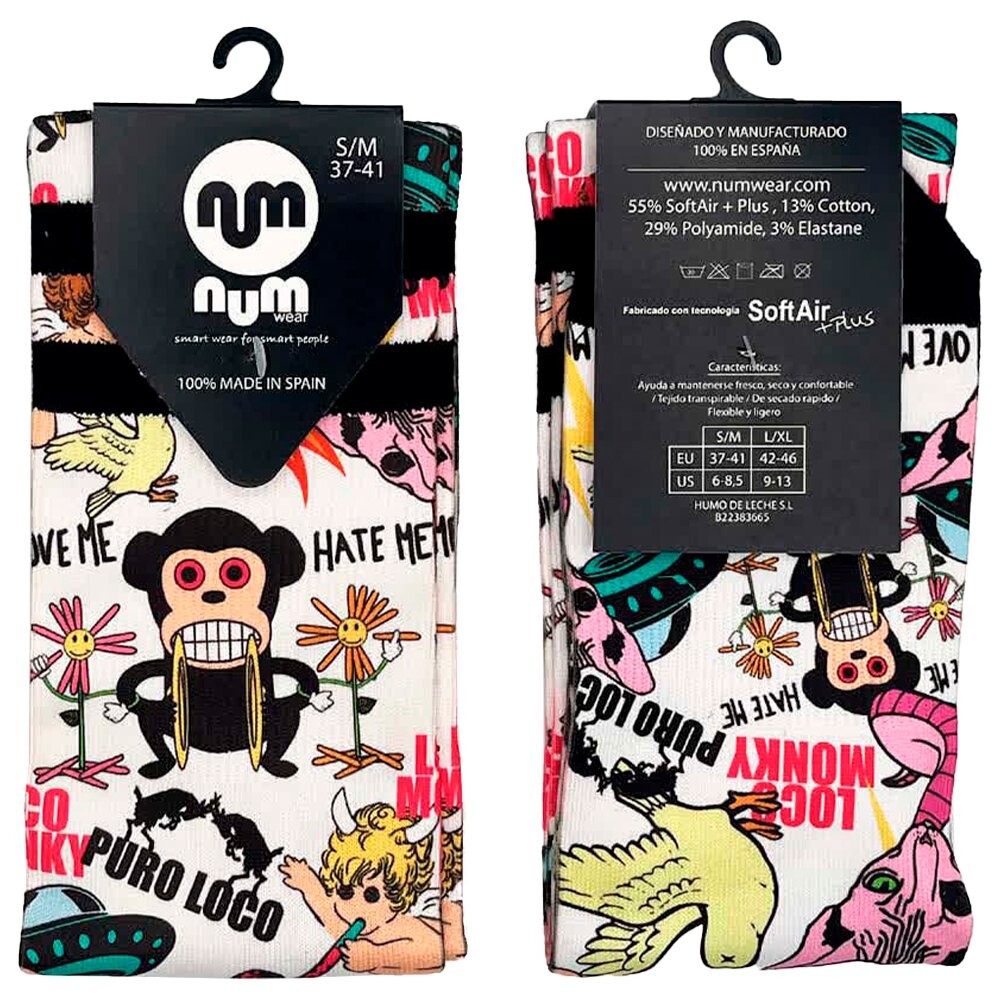 

Носки Num Wear Loco monky puro loco Half long, разноцветный