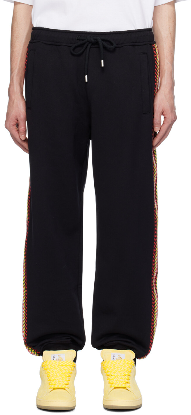 

Черные спортивные штаны с бордюром по бокам Lanvin