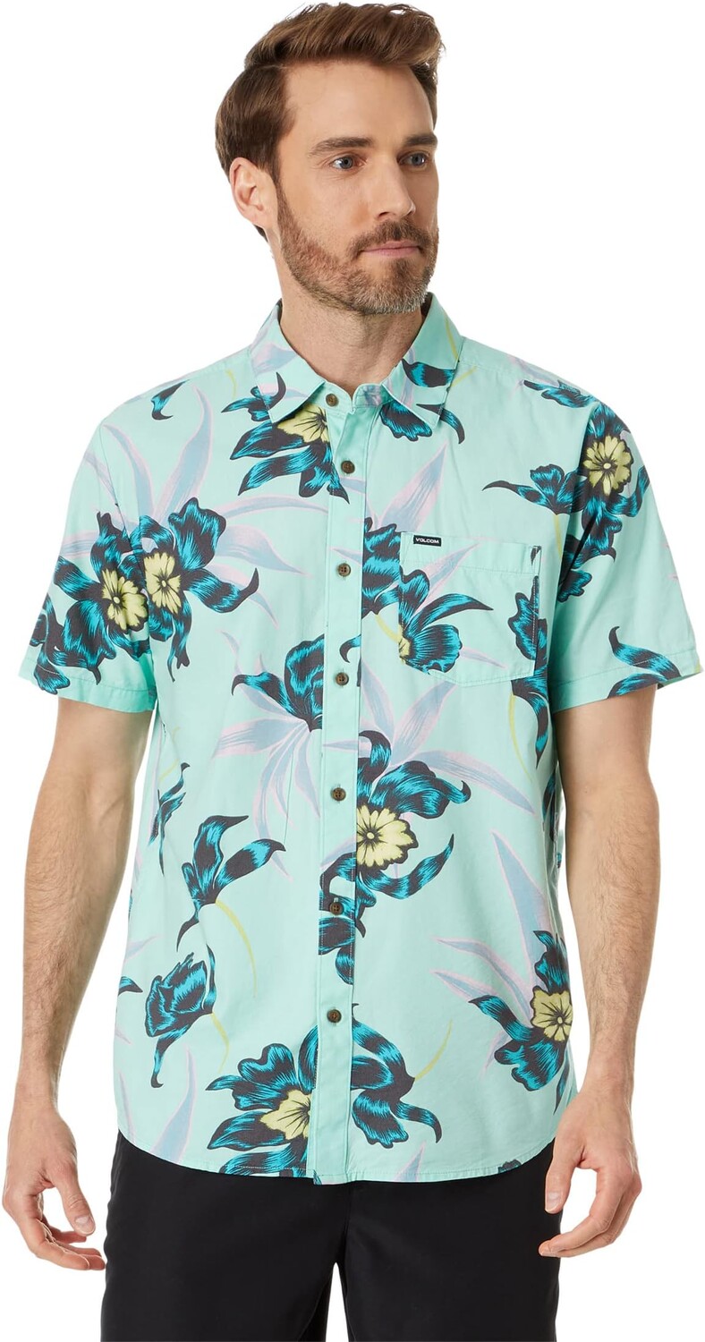 

Рубашка Island Time Short Sleeve Woven Volcom, цвет Ice