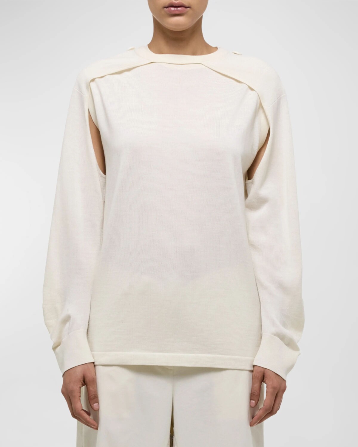 

Топ с круглым вырезом и плечами Helmut Lang, цвет Iv
