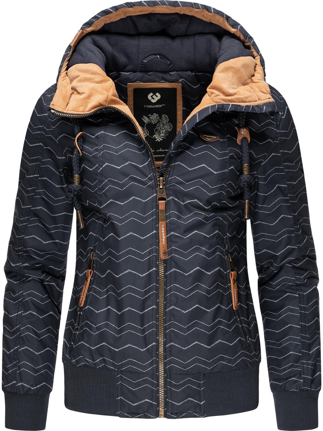 Пуховик ragwear Druna Zig Zag Winter, темно синий зимнее платье ragwear зузка цвет navy zig zag