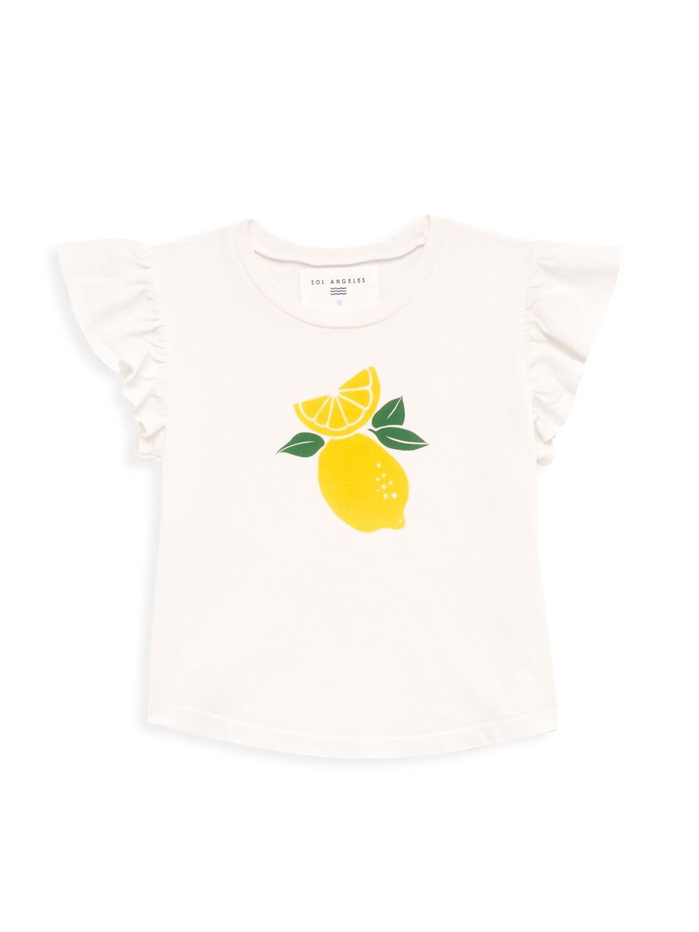 

Футболка Little Girl's & Girl's с лимонной отделкой и рюшами Sol Angeles, белый