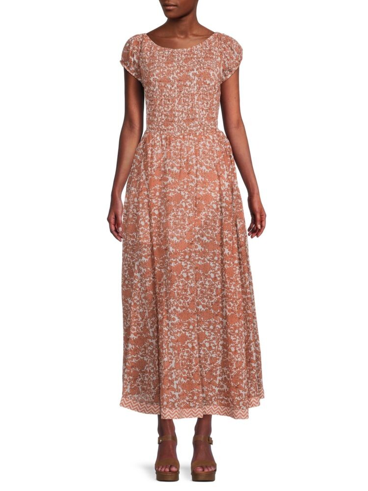 

Платье макси с ультрафиолетовым цветочным принтом Free People, цвет Tea Multi