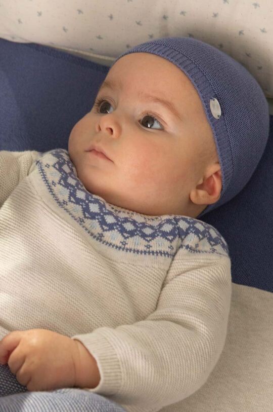 

Детская хлопковая шапочка Mayoral Newborn, темно-синий